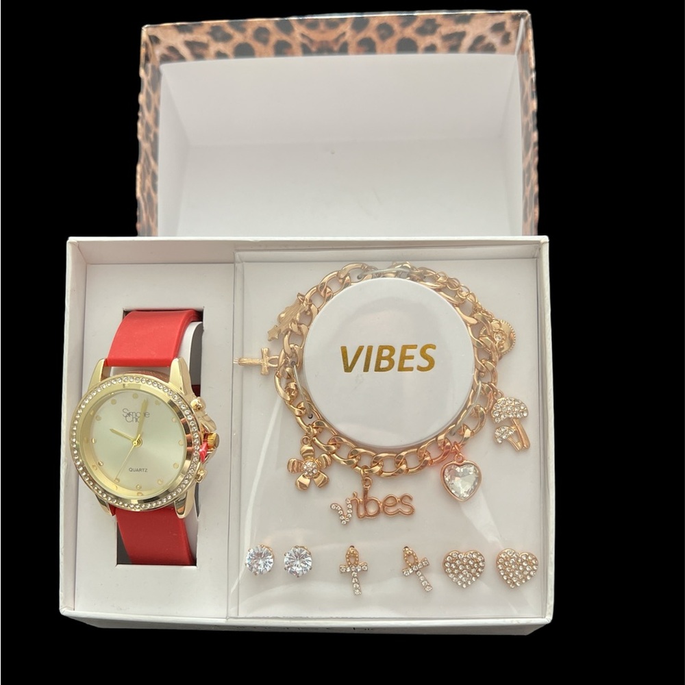 Simone Chic watch and earrings set